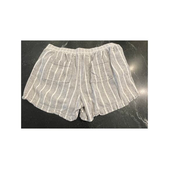 BRIGGS linen blend blk/white stripe baggy shorts XL - Picture 2 of 9